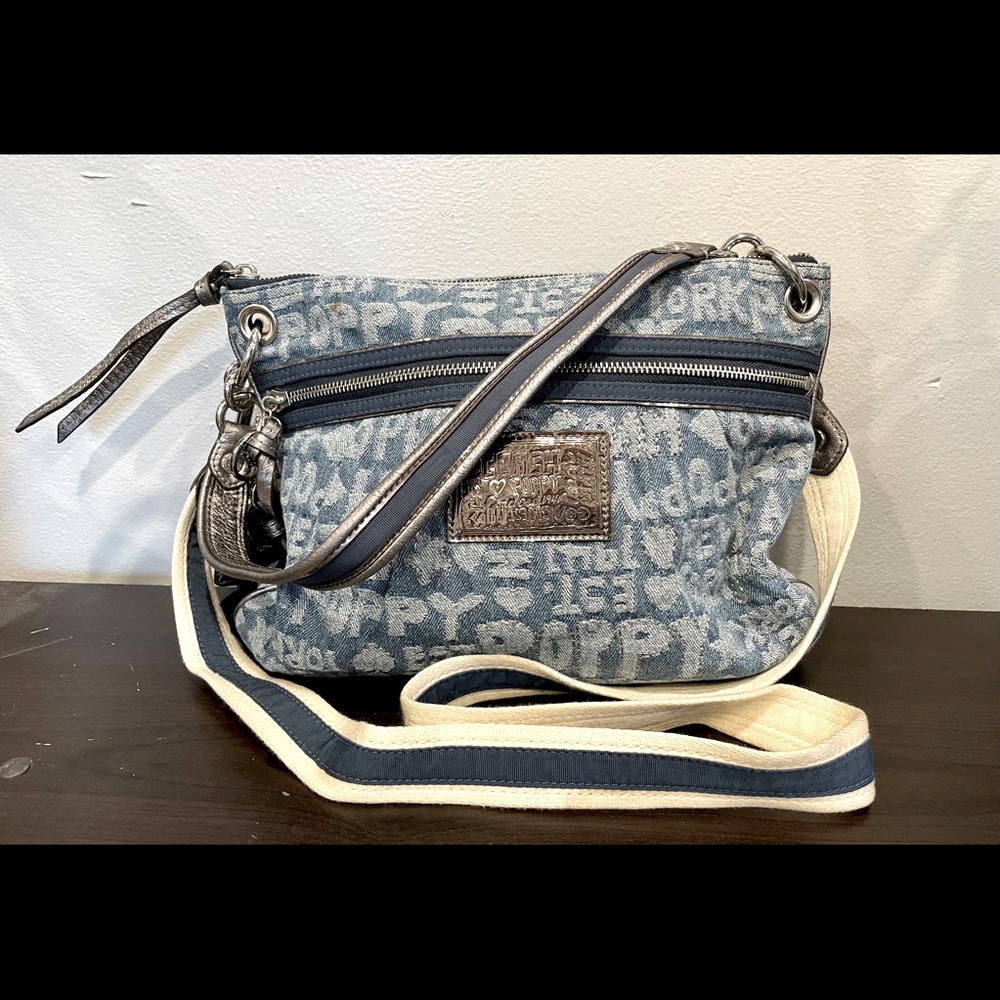 Coach Poppy Blue Denim Handbag Shoulder/Crossbody